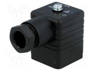 Connector: valve connector; plug; form A; 18mm; female; PIN: 3; M16 HIRSCHMANN