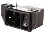 Connector: AC supply; socket; male; 10A; IEC 60320; C14 (E); THT SCHURTER