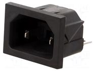Connector: AC supply; socket; male; 10A; 250VAC; C18; MS-1 CLIFF