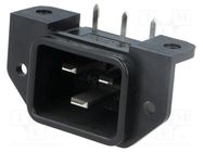 Connector: AC supply; socket; male; 16A; 250VAC; IEC 60320; C20 (I) SCHURTER