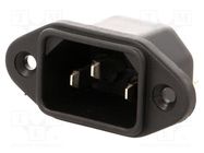 Connector: AC supply; socket; male; 10A; 250VAC; IEC 60320; C14 (E) SCHURTER