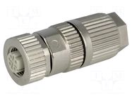 Connector: M12; plug; PIN: 4; female; HARAX; 32V; straight; IP67; IDC HARTING