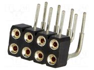 Connector: pin strips; socket; female; PIN: 8; angled 90°; THT; 2x4 CONNFLY