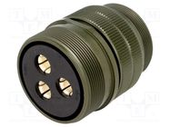 Connector: circular; plug; for cable; PIN: 3; female; soldering AMPHENOL