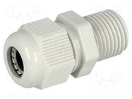 Cable gland; with long thread; M16; 1.5; IP68; polyamide; grey FIBOX