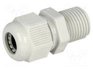 Cable gland; with long thread; M16; 1.5; IP68; polyamide; grey FIBOX