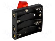 Holder; AAA,R3; Batt.no: 4; PCB; Features: ejection tape KEYSTONE