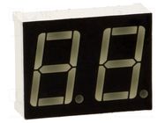 Display: LED; 7-segment; 14mm; 0.56"; No.char: 2; green; 2.5÷3.5mcd 