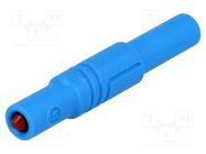 Connector: 4mm banana; plug; 24A; 1kVDC; blue; 3mΩ; 0.5÷2.5mm2 HIRSCHMANN T&M