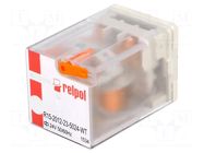Relay: electromagnetic; DPDT; Ucoil: 24VAC; Icontacts max: 20A RELPOL