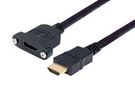 CABLE ASSY, HDMI PLUG-RCPT, BLK, 0.5M