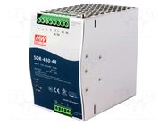 Power supply: switching; for DIN rail; 480W; 48VDC; 10A; 90÷264VAC MEAN WELL