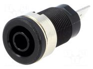 Connector: 4mm banana; socket; 32A; 1kV; black; nickel plated; 35mm SCHÜTZINGER