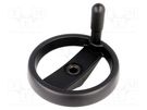 Knob; with handle; H: 51mm; Ømount.hole: 14mm; black; 0÷80°C ELESA+GANTER