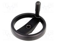 Knob; with handle; H: 51mm; Ømount.hole: 14mm; black; 0÷80°C 