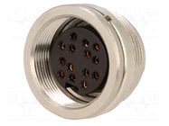 Connector: M16; socket; female; PIN: 14; 3A; 150V; C091A; soldering AMPHENOL