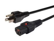 POWER CORD, NEMA 5-15P-IEC C13, 10A, 6'