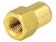 Push-in fitting; threaded,straight; -1÷10bar; brass; -5÷60°C SMC