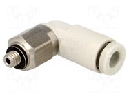 Push-in fitting; threaded,angled 90°; -1÷10bar; Thread: M3 SMC
