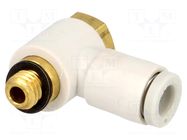 Push-in fitting; threaded,angled 90°; -1÷10bar; Thread: M5 SMC