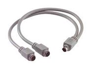 CABLE ASSY, MINI-DIN PLUG-2X RCPT, 381MM