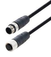 SENSOR CABLE, 8P M12 PLUG-M12 RCPT, 3.3'