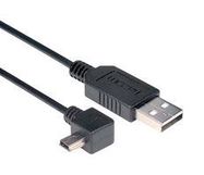 USB CABLE, A PLUG-MINI B R/A PLUG, 3.3'