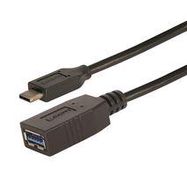 USB CABLE, 3.0 C PLUG-A RCPT, 3'