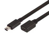 USB CABLE, 2.0 MINI B PLUG-RCPT, 19.7"