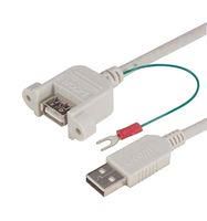 USB CABLE, 2.0 A PLUG-A RCPT/LUG, 6.6'