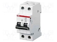 Circuit breaker; 230/400VAC; Inom: 6A; Poles: 2; Charact: B; 6kA ABB