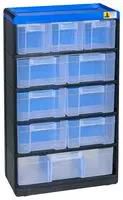 SMALL PARTS CABINET, PS/PP, BLACK/BLUE