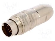 Connector: M16; plug; male; soldering; for cable; PIN: 12; 3A; 60V LUMBERG