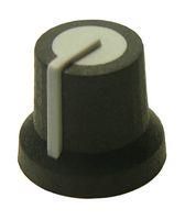 KNOB, D SHAFT, 6MM, POLYPROPYLENE, GRAY