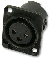 SOCKET, XLR, PANEL, BLACK, 3POLE