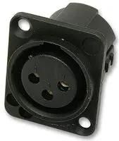 SOCKET, XLR, PANEL, BLACK, 3POLE