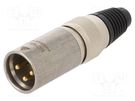 Plug; XLR; male; PIN: 3; straight; for cable; soldering; 3.5÷8mm NEUTRIK