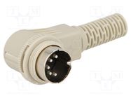 Plug; DIN; male; PIN: 5; Layout: 180°; angled 90°; for cable HIRSCHMANN