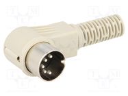 Plug; DIN; male; PIN: 5; Layout: 180°; angled 90°; for cable HIRSCHMANN