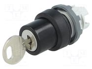 Switch: rotary with key; 22mm; Stabl.pos: 1; black; none; IP66 ABB