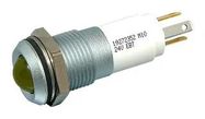 LED, M14, 24VDC, MATT CHROME, YELLOW