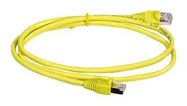 PATCH LEAD, CAT5E, STP, YELLOW, 2M