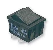 ROCKER SWITCH, DPST, BLACK