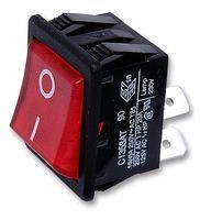 ROCKER SWITCH, DPST, 16A, 250VAC, PANEL