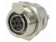 Socket; XLR mini; female; PIN: 6; soldering; 1.2A; 0.38mm2 AMPHENOL