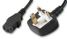 POWER CORD, UK TO IEC, 2M, 10A, BLACK