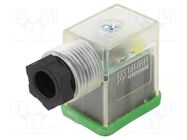 Connector: valve connector; plug; form B; 10mm; female; PIN: 3; 230V MURR ELEKTRONIK