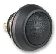 SWITCH, SPST, ROUND, BLACK, 0.4A, 125VAC