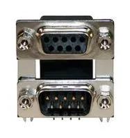 STACKED D-SUB CONN, DE, PLUG-RCPT, 9POS