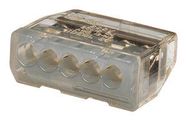 WIRE CONN, 5PORT, 20-12AWG, PUSH IN, GRY
